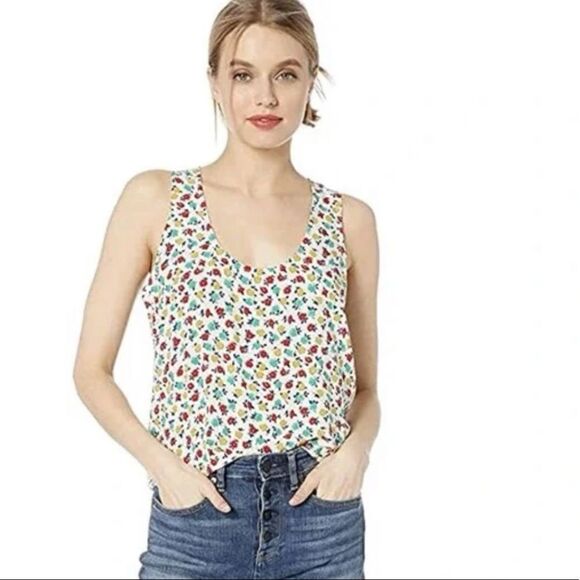 J Crew Mercantile Floral Print Tank Top size XS - Picture 1 of 7